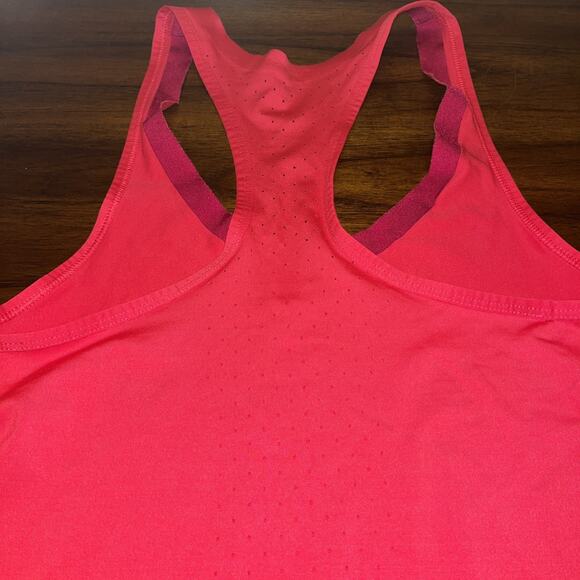 Nike PRO Dri-Fit Womens Sz S Fitted Deep Red/Pink Perforated Racerback Tank Top - Picture 6 of 9
